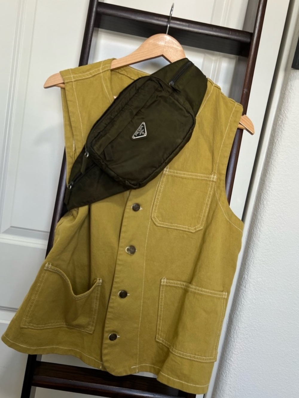 AUTHENTIC PRADA Nylon Bum Bag in Olive/Army Green